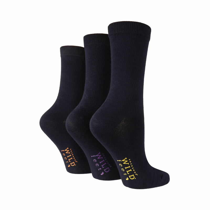 3 Pack Ladies Plain Coloured Bamboo Socks for Summer
