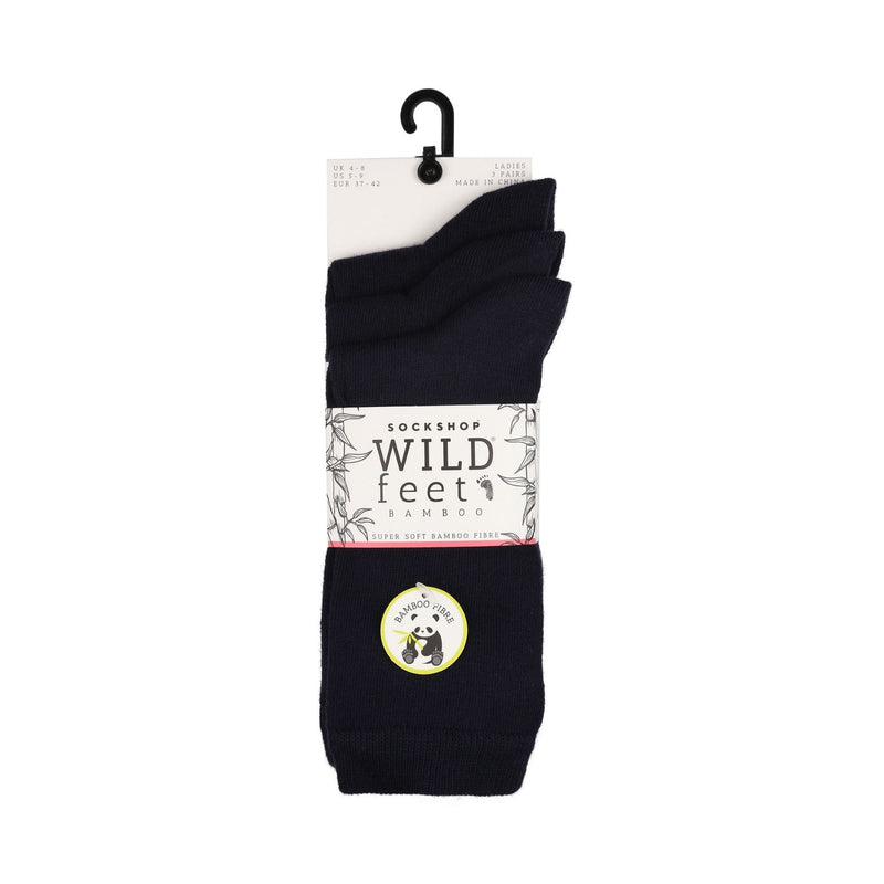 3 Pack Ladies Plain Coloured Bamboo Socks for Summer