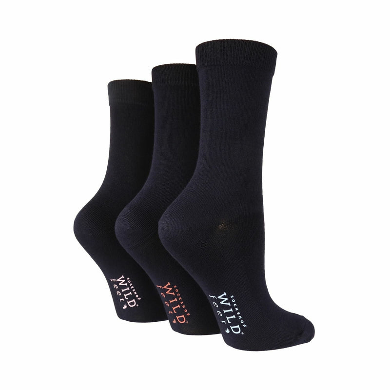 3 Pack Ladies Plain Coloured Bamboo Socks for Summer