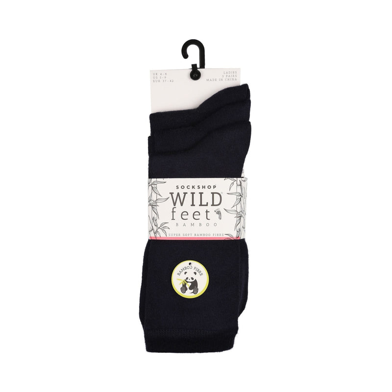 3 Pack Ladies Plain Coloured Bamboo Socks for Summer
