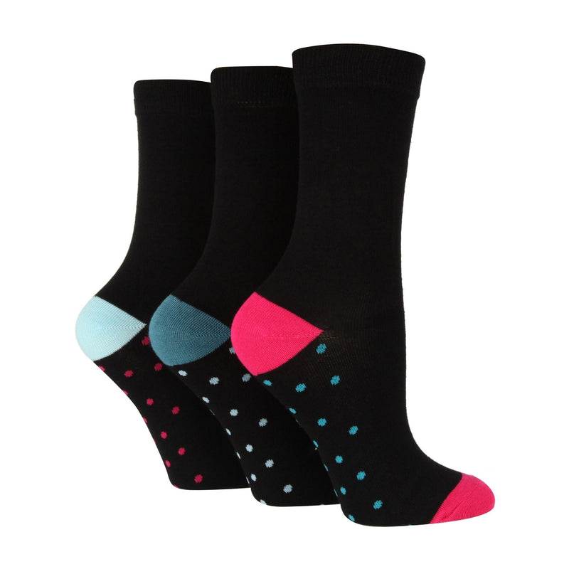 3 Pack Ladies Plain Coloured Bamboo Socks for Summer