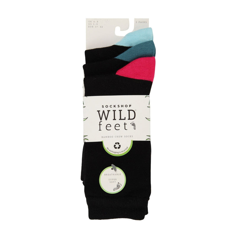 3 Pack Ladies Plain Coloured Bamboo Socks for Summer