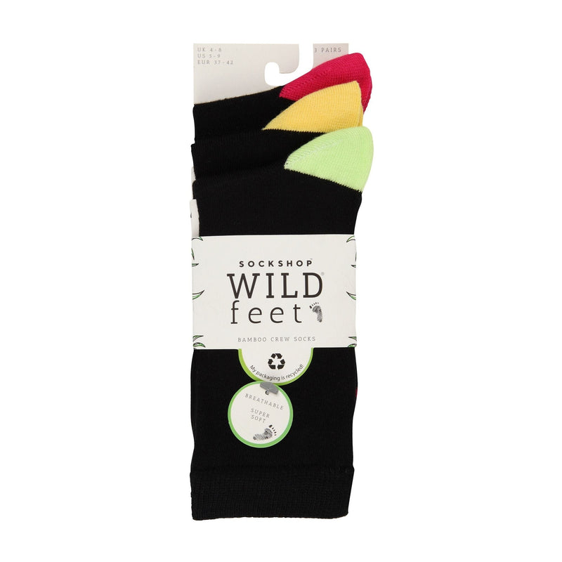3 Pack Ladies Plain Coloured Bamboo Socks for Summer