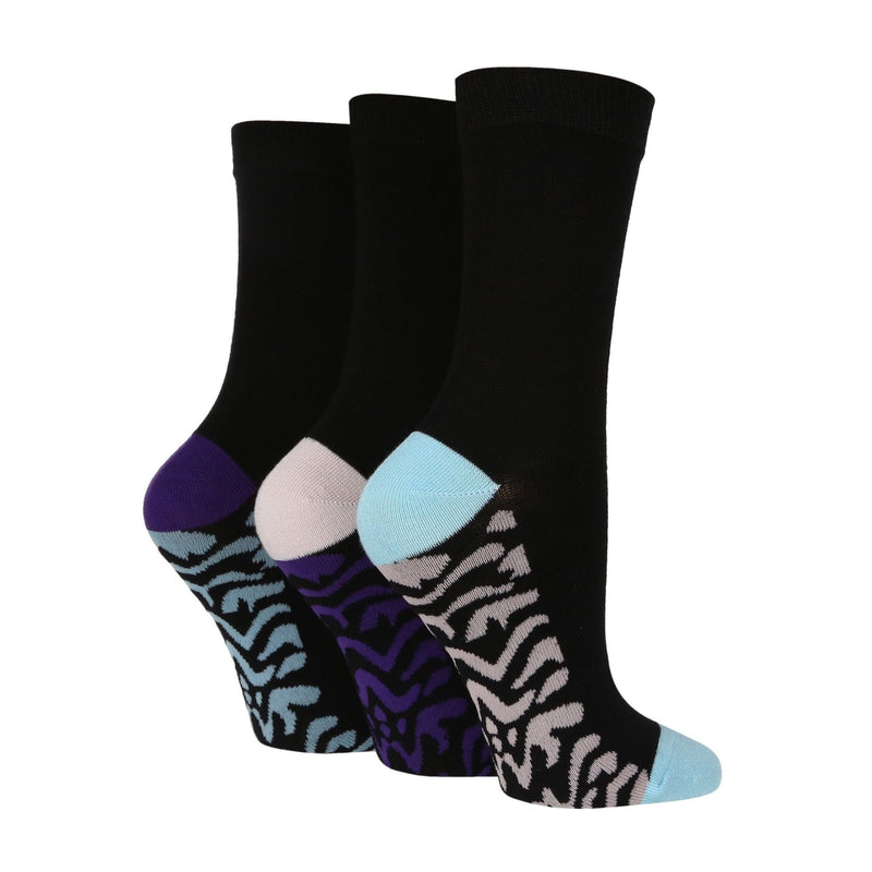 3 Pack Ladies Plain Coloured Bamboo Socks for Summer