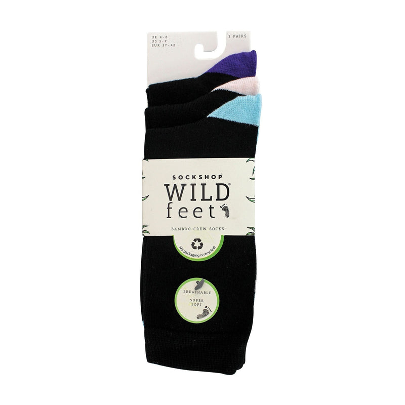 3 Pack Ladies Plain Coloured Bamboo Socks for Summer