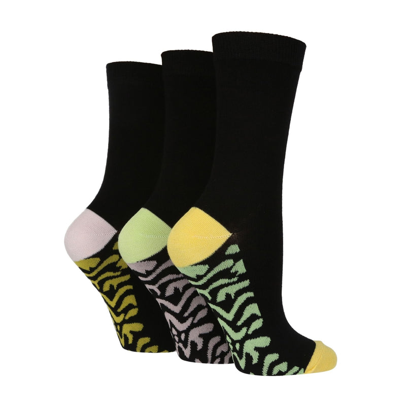 3 Pack Ladies Plain Coloured Bamboo Socks for Summer