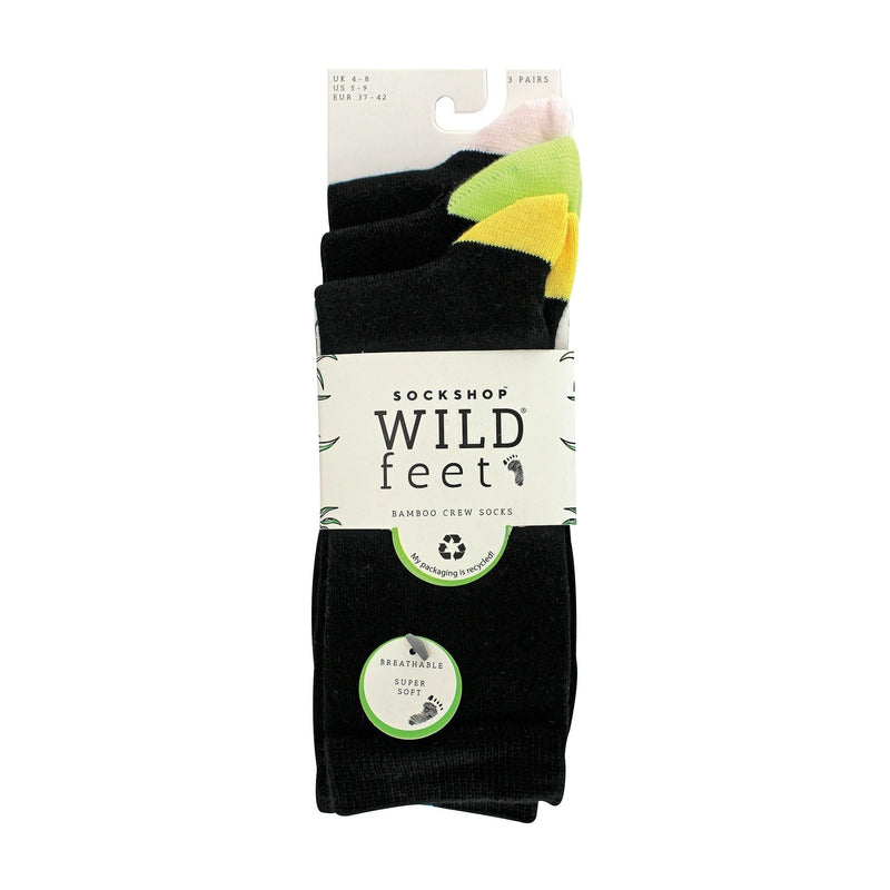 3 Pack Ladies Plain Coloured Bamboo Socks for Summer