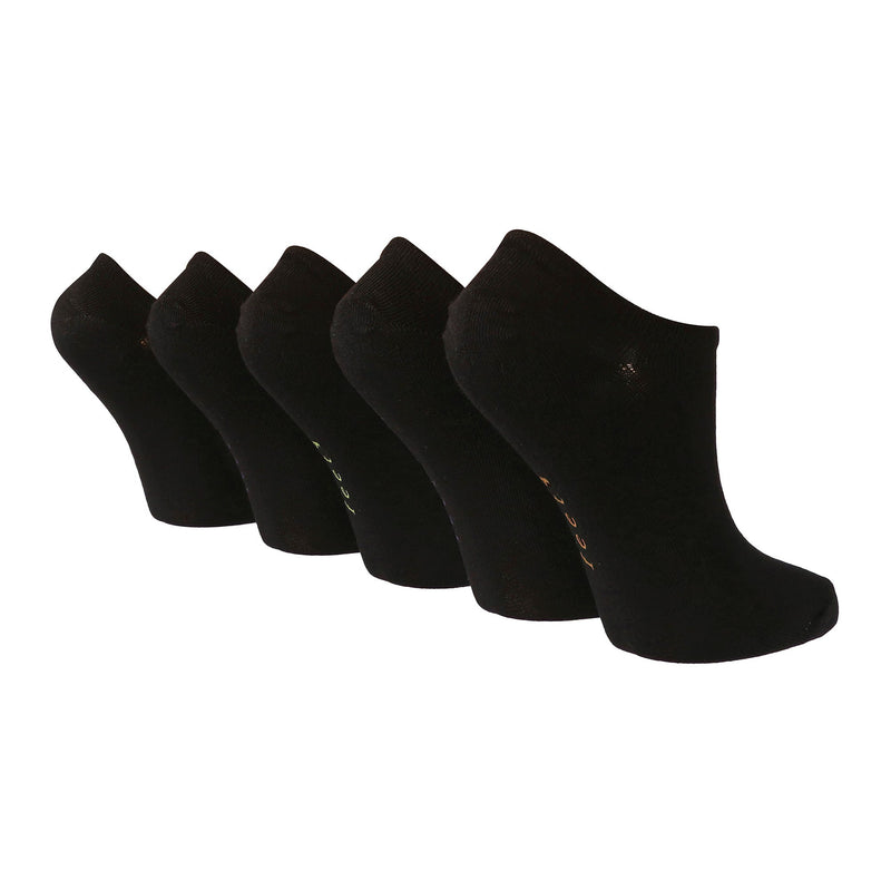 5 Pack Ladies Plain Contrast Liner Socks