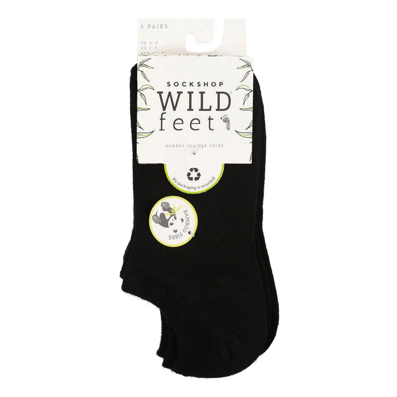 5 Pack Ladies Plain Contrast Liner Socks