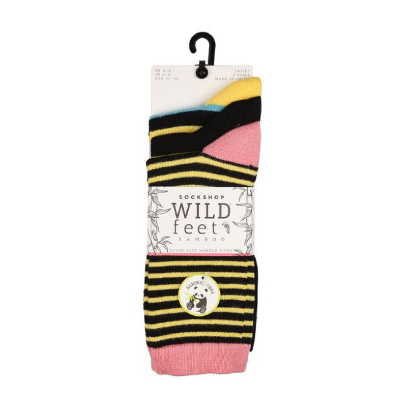 3 Pack Ladies Patterned Bamboo Socks for Summer