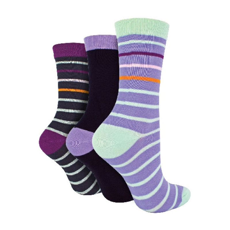 3 Pack Ladies Patterned Bamboo Socks for Summer