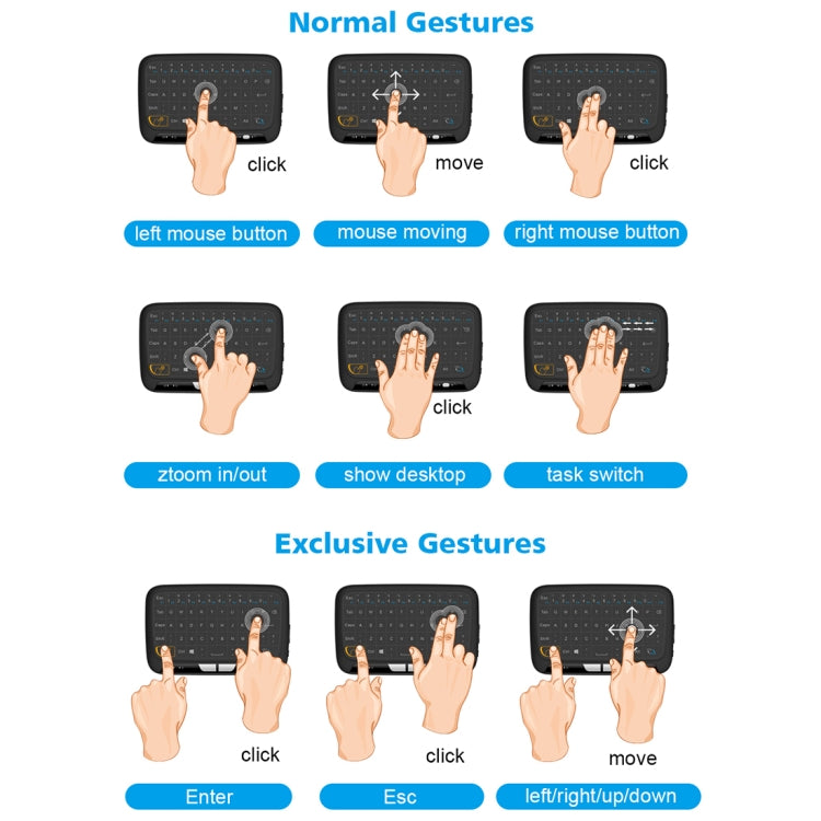 H18 2.4GHz Mini Wireless Air Mouse QWERTY Keyboard with Touchpad / Vibration for PC, TV, H18 Wireless Keyboard