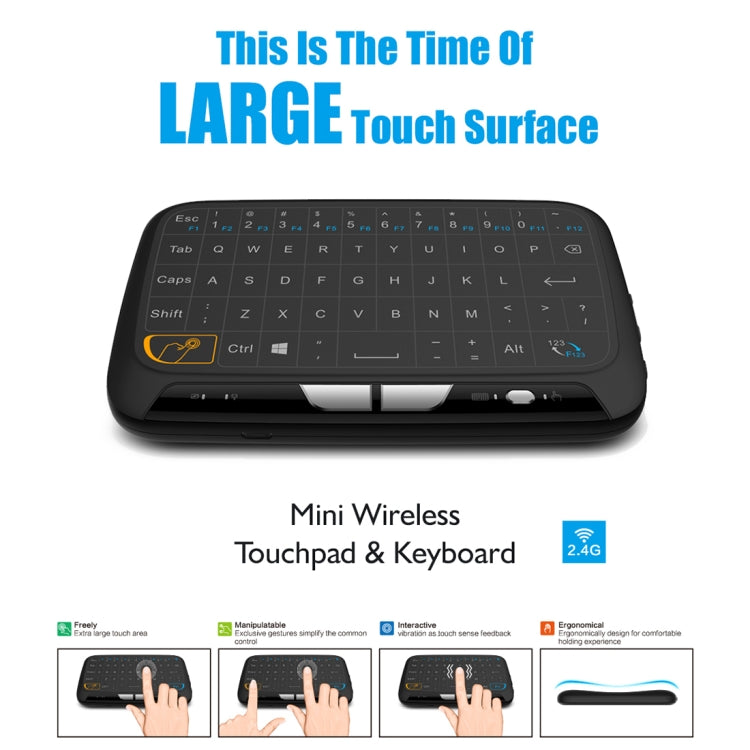 H18 2.4GHz Mini Wireless Air Mouse QWERTY Keyboard with Touchpad / Vibration for PC, TV, H18 Wireless Keyboard