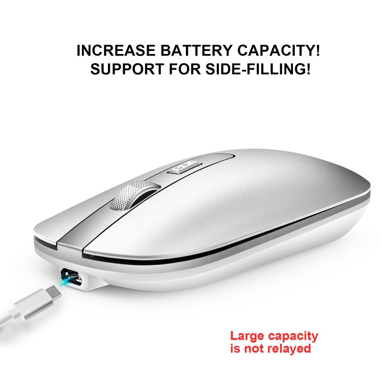 HXSJ M30 Rechargeable Wireless Mouse Metal Wheel Mute 2.4G Office Mouse 500 mAh Built-in Battery