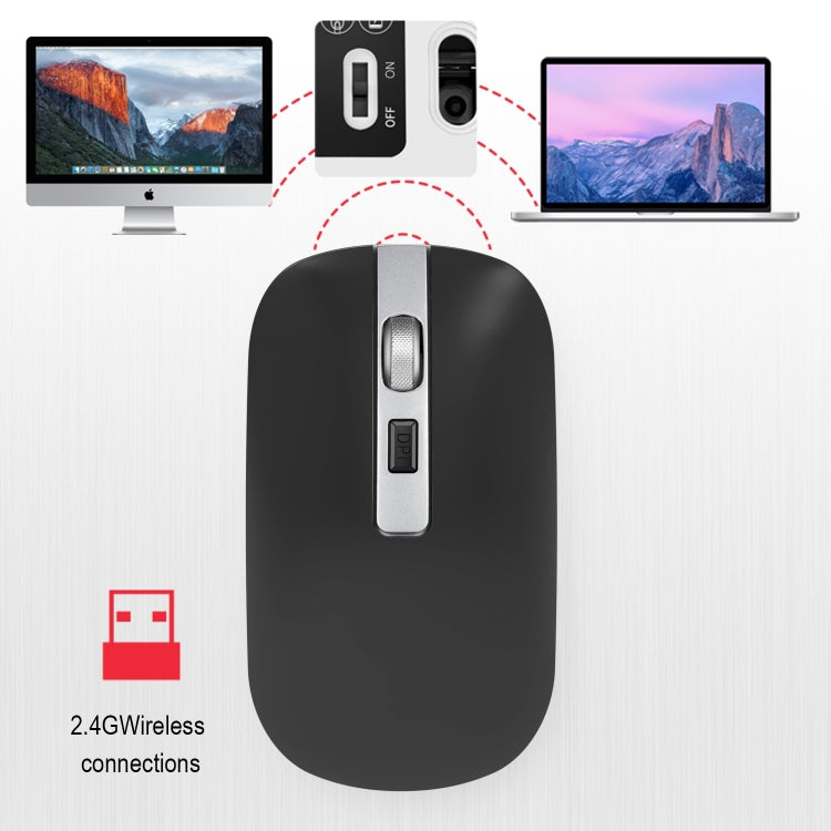 HXSJ M30 Rechargeable Wireless Mouse Metal Wheel Mute 2.4G Office Mouse 500 mAh Built-in Battery