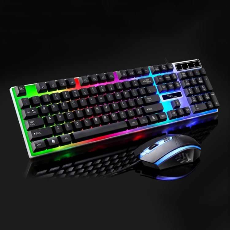 ZGB G21 1600 DPI Professional Wired Colorful Backlight Mechanical Feel Suspension Keyboard + Optical Mouse Kit for Laptop, PC