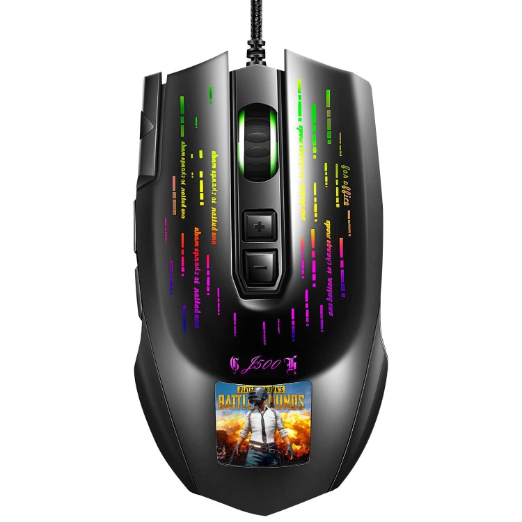 HXSJ J500 7 Keys RGB Programmable Display Screen Gaming Wired Mouse, J500