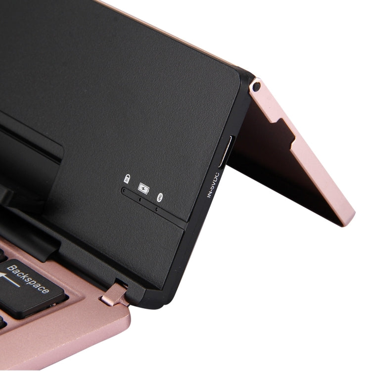 F18 Ultra-slim Rechargeable Foldable 58 Keys Bluetooth Wireless Keyboard with Holder