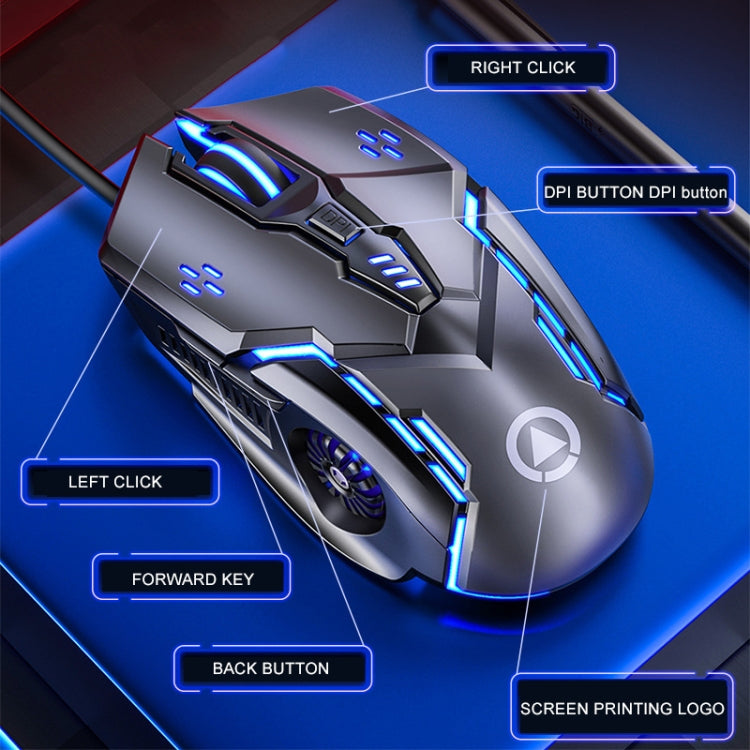 YINDIAO G5 3200DPI 4-modes Adjustable 6-keys RGB Light Silent Wired Gaming Mouse, G5 Silent Ver. White, G5 Silent Ver. Black