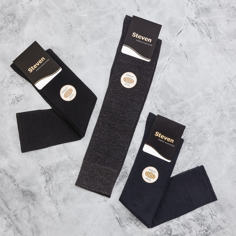 3 Pairs Mens Knee High Soft Breathable Merino Wool Socks