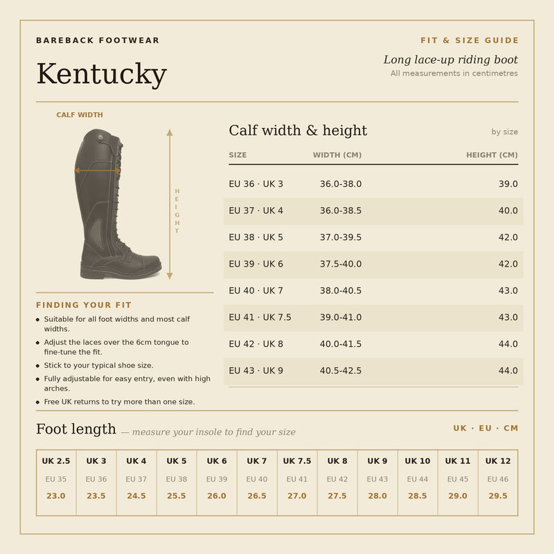 Kentucky Long Riding Boots - Black