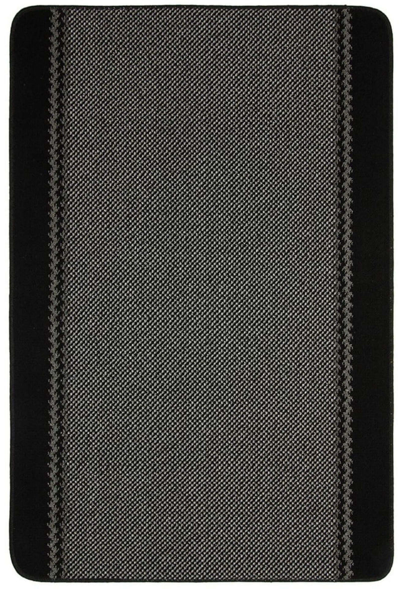 Washable Bordered Black Rug  | 116Bl