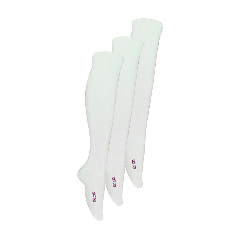3 Pack Girls Knee High Long Plain Soft Breathable Bamboo Socks