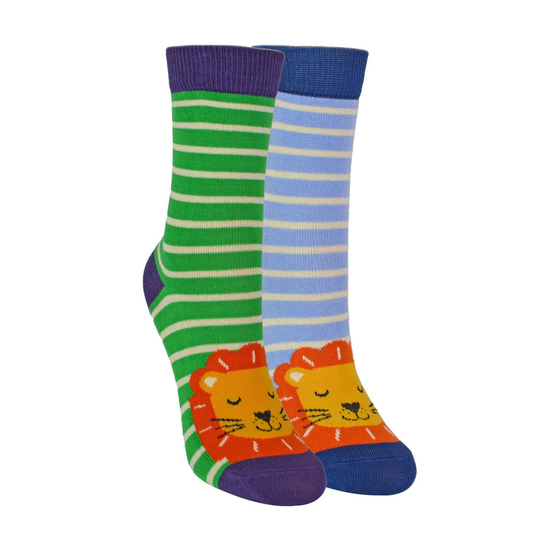 2 Pack Boys Animal Pattern Soft Breathable Bamboo Socks