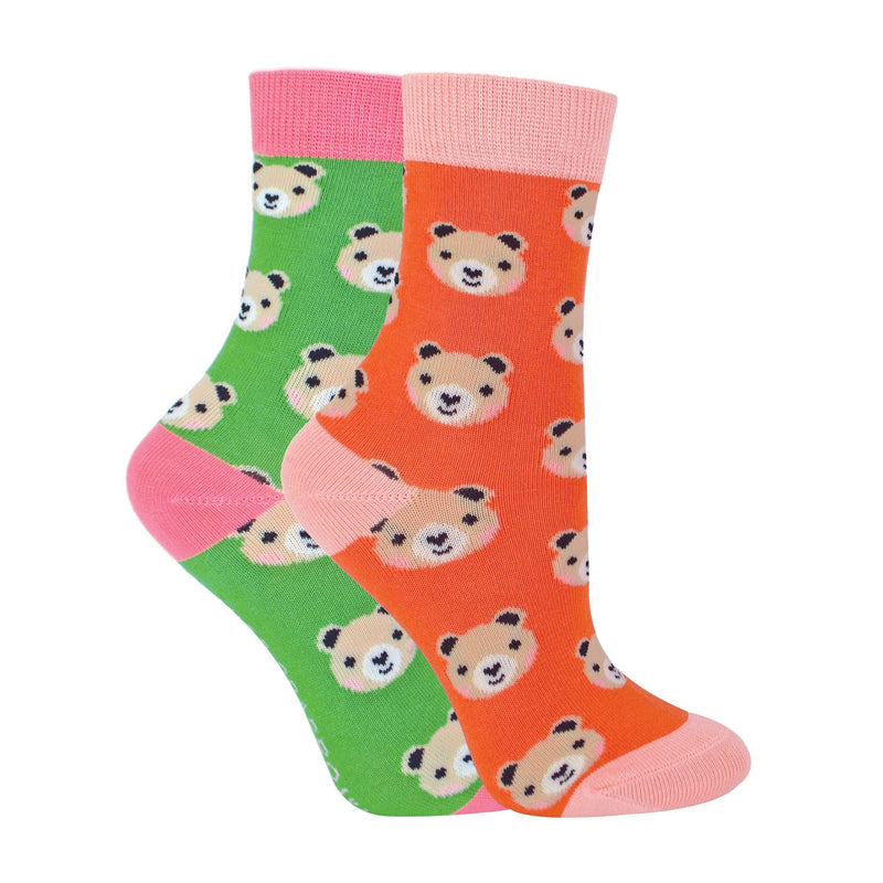 2 Pack Girls Animal Pattern Soft Breathable Bamboo Socks