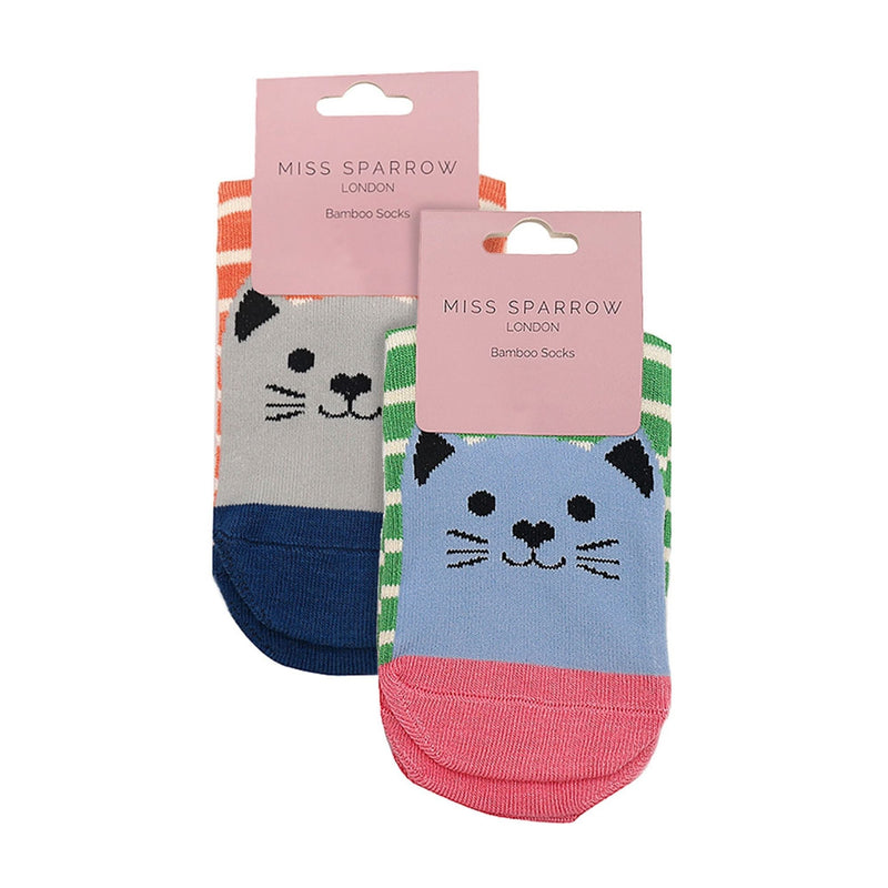 2 Pack Girls Animal Pattern Soft Breathable Bamboo Socks