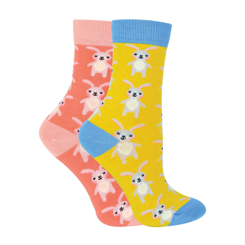 2 Pack Girls Animal Pattern Soft Breathable Bamboo Socks