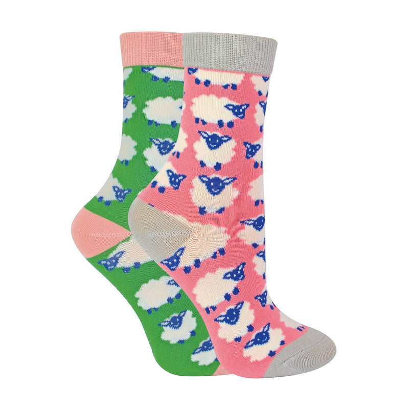 2 Pack Girls Animal Pattern Soft Breathable Bamboo Socks