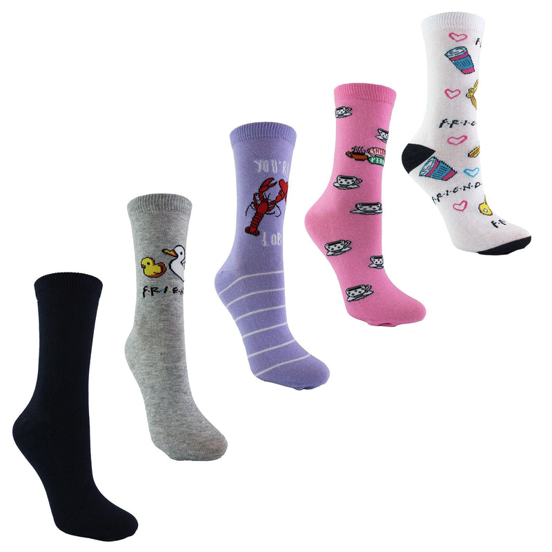 Ladies 5 Pairs of Funny Novelty Friends Socks | Gifts for Friendship Day