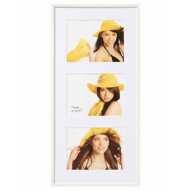 Triple White Photo Frame 6x4 Walther New Lifestyle Photo Frame - 18x9 inch