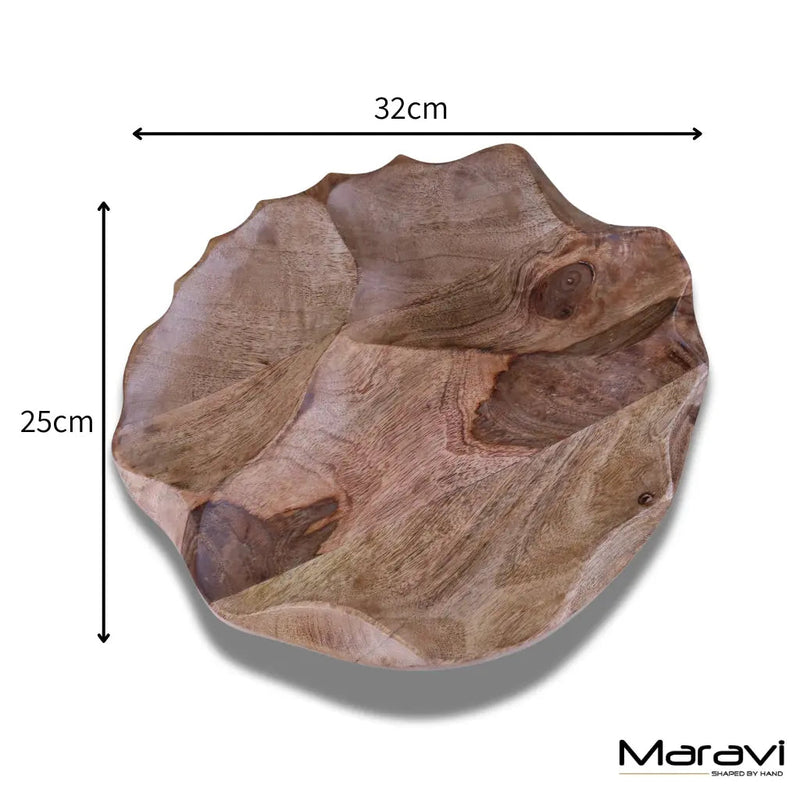 Kavira Divided Serving Dish Mango Wood