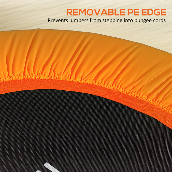 HOMCOM 40'' Mini Trampoline Adult Rebounder Jumper w/ Handle Fitness Orange