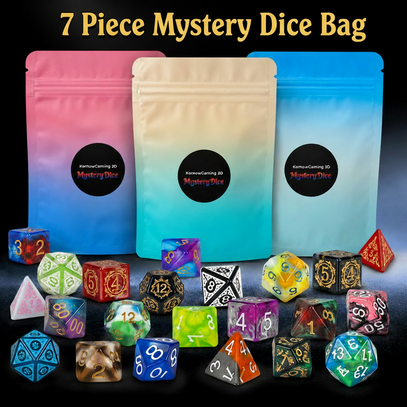 Mystery D&D Dice Blind Bag 7pc Lucky Dip, PATHFINDER TTRPG