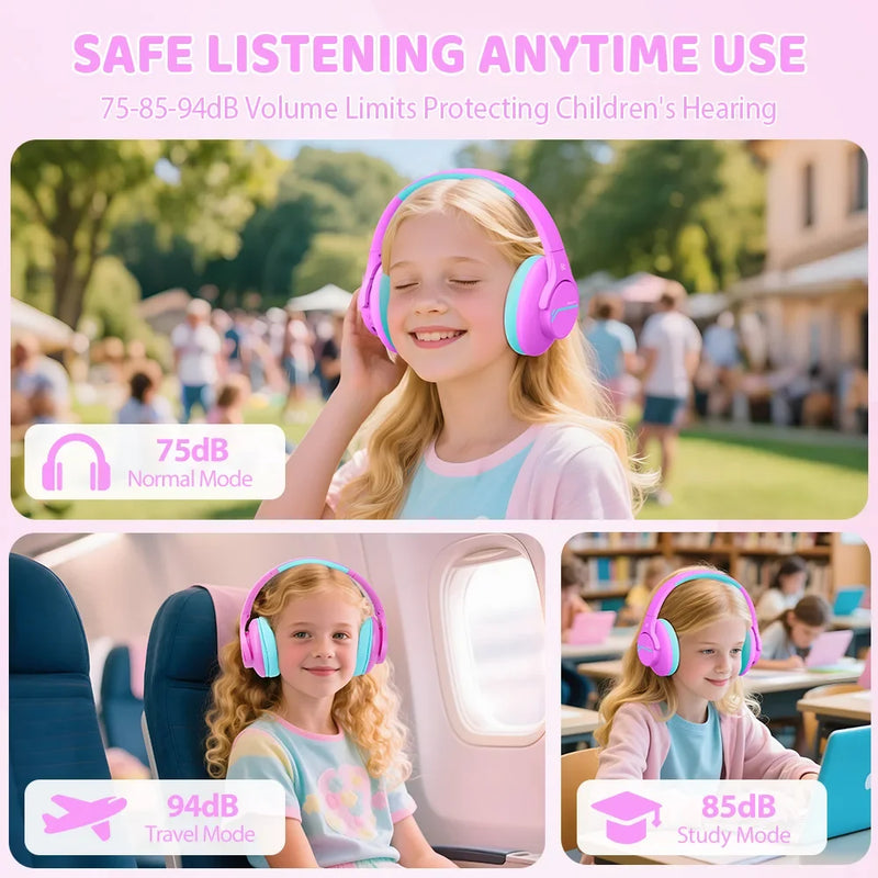 ANC Kids Wireless Bluetooth Headphones Active Noise Cancelling Earphones