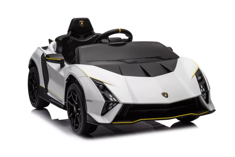 Kids Official White Lamborghini Autentica 12v Electric Ride on Car