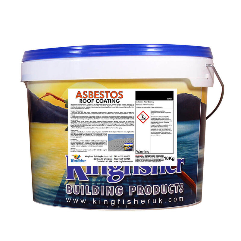 Kingfisher Asbestos Roof Coating – 10 kg (Black, Dove Grey, Stoker Grey)
