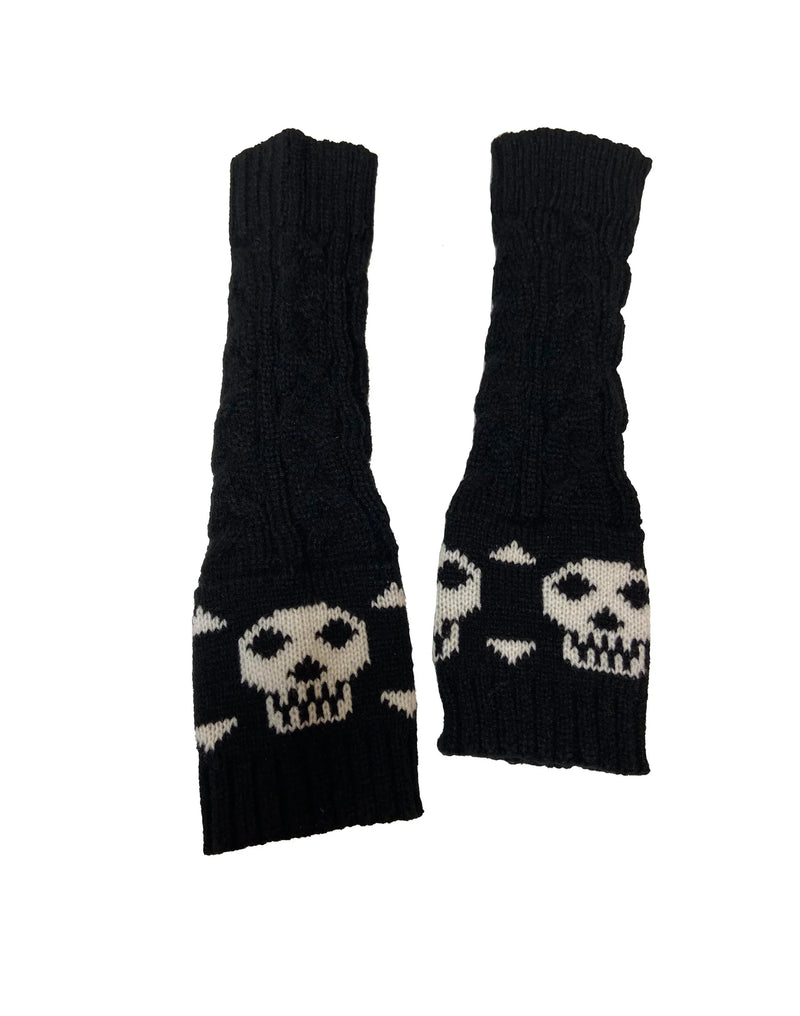 Pamela Mann Knitted Skull And Crossbones Fingerless Gloves