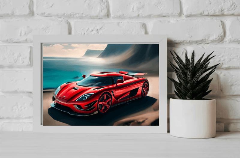 Hypercar Halo – Minimalist Supercar-Inspired Art Print