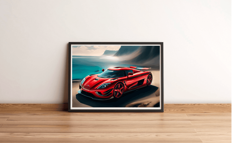 Hypercar Halo – Minimalist Supercar-Inspired Art Print