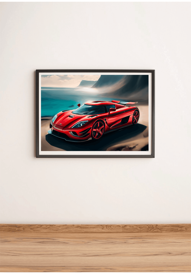 Hypercar Halo – Minimalist Supercar-Inspired Art Print