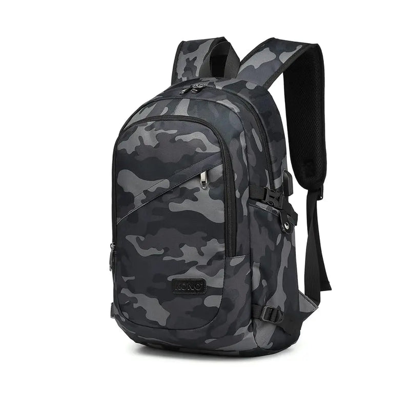 Kono Anti-Theft Travel Laptop Backpack - 15.6” USB Charging Rucksack Lightweight