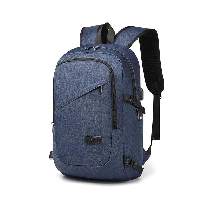 Kono Anti-Theft Travel Laptop Backpack - 15.6” USB Charging Rucksack Lightweight