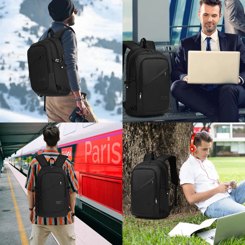 Kono Anti-Theft Travel Laptop Backpack - 15.6” USB Charging Rucksack Lightweight