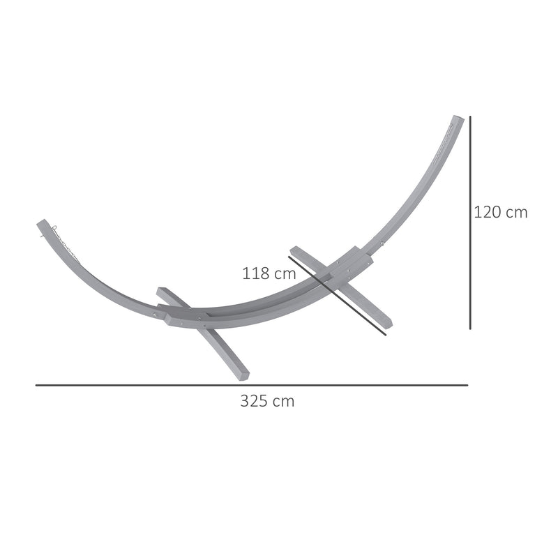 Outsunny 3(m) Wooden Hammock Stand for Garden, Patio, Grey
