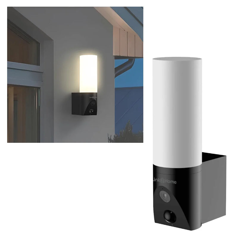 Link 2 Home Wired 2K 3MP Smart Porchlight with Camera and Auto Tracking