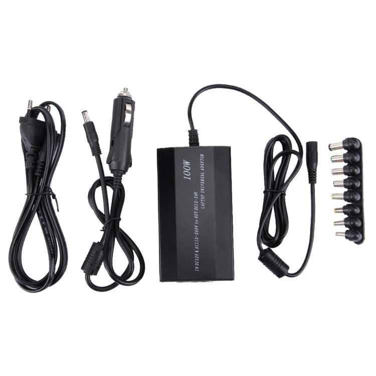 Laptop Notebook Power 100W Universal Charger with Car Charger & AC Power Adapter & 8 Power Adapters & 1 USB Port for Samsung, Sony, Asus, Acer, IBM, HP, DELL, UK Plug, UK Plug, AU Plug, EU Plug